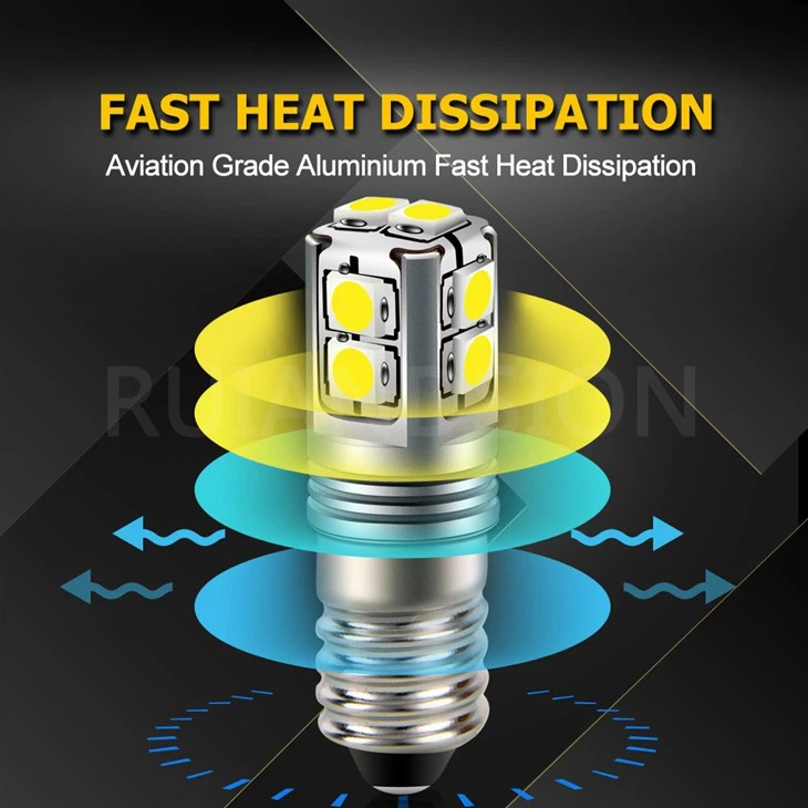 Ruiandsion E10-3030-10 Maglite Replacement Bulb LED Flashlight Motorcycle Headlight 6-40V White